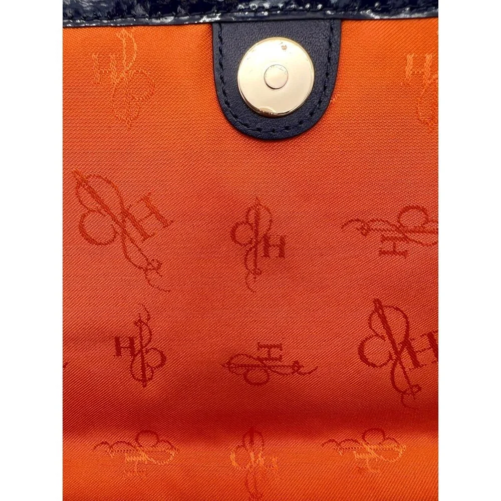 Cole Haan Izzie Clutch Prussian Blue Woven Leather Brynn Weave II NWT - Picture 7 of 10